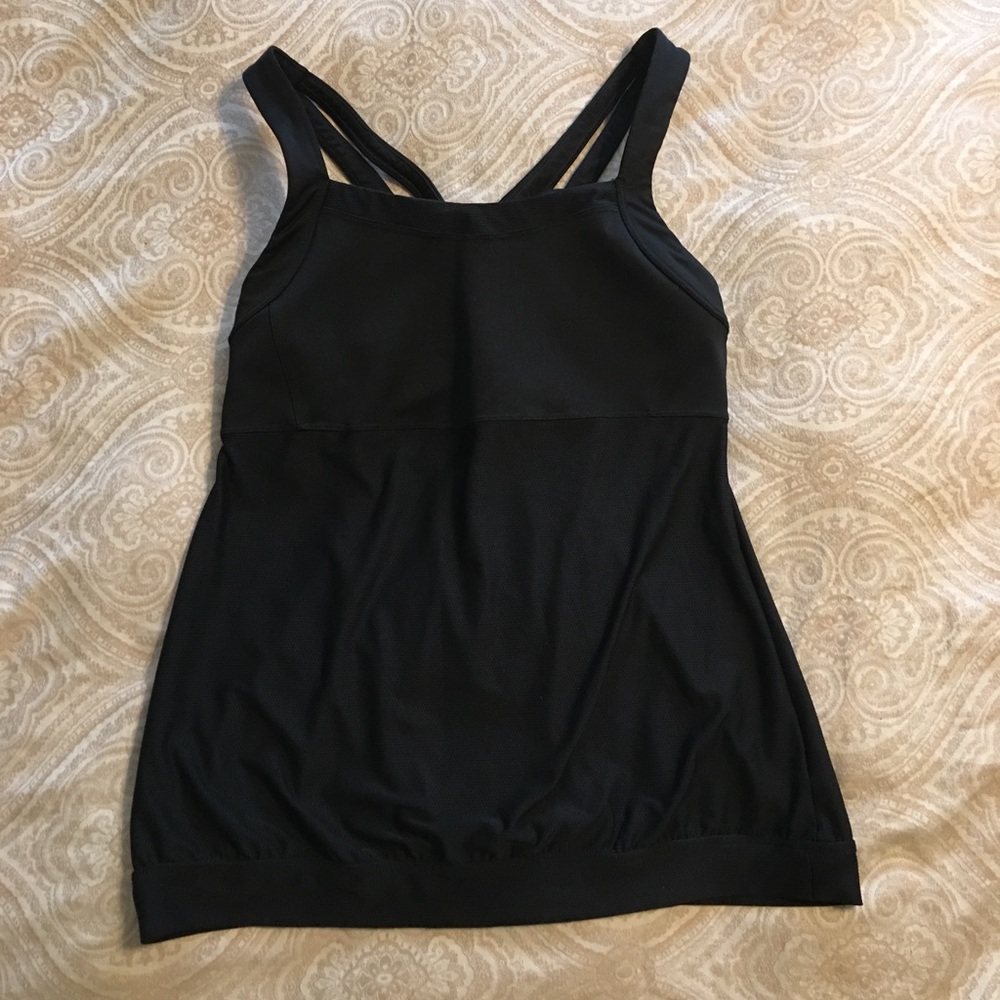 Athleta Criss Cross Workout Tank Black L